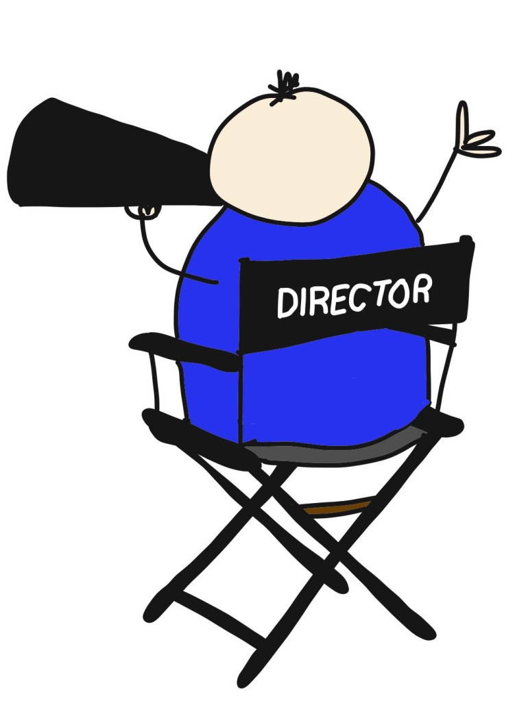 Someone in a director's chair